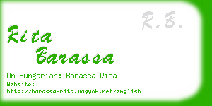 rita barassa business card